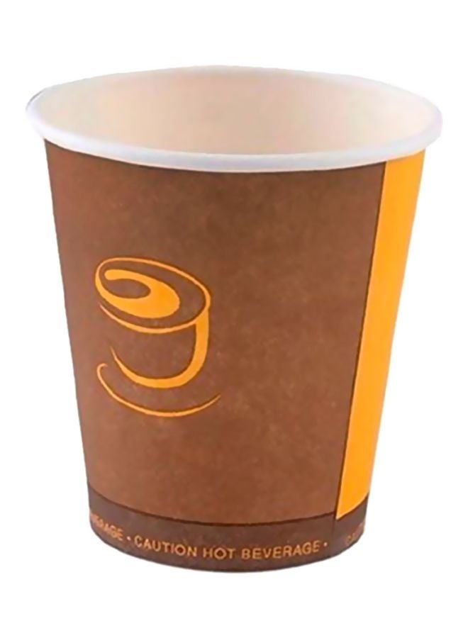 Falcon 100-Piece Disposable Paper Cup without Handle Brown/Yellow/White - Image 1