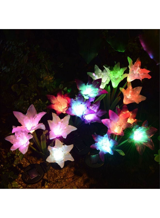 Generic 2Pcs Solar Lily Flower Lights For Garden Blue  - Image 4