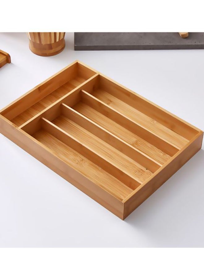 Home Box Bamboo Cutlery Tray Beige 35.5x25.4x5cm - Image 4
