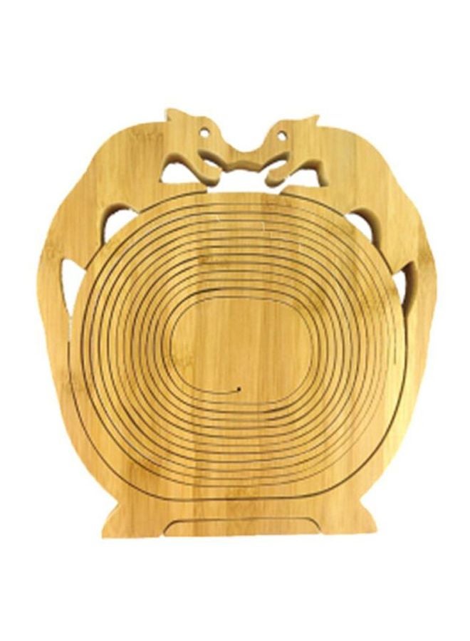 Sharpdo Wooden Creative Wolf Shape Fruit Basket Beige 27 X 30 X 1.8cm 