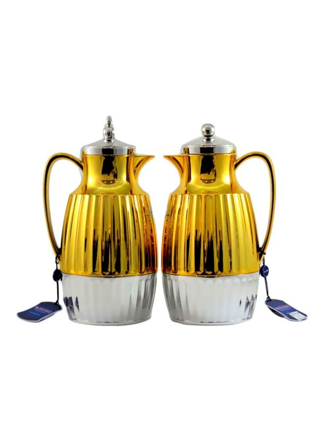 Homemaker 2-Piece Tea And Coffee Flask Set Gold/Silver - Image 1