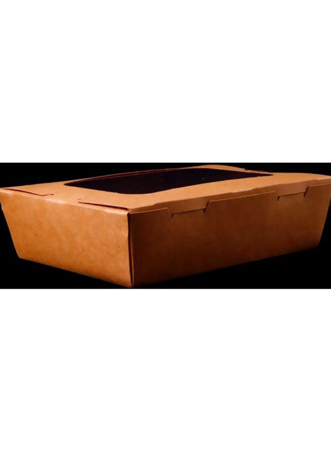 Hotpack Kraft Pe Lnch Box With Window Beige/Clear 180x120x50mm - Image 3