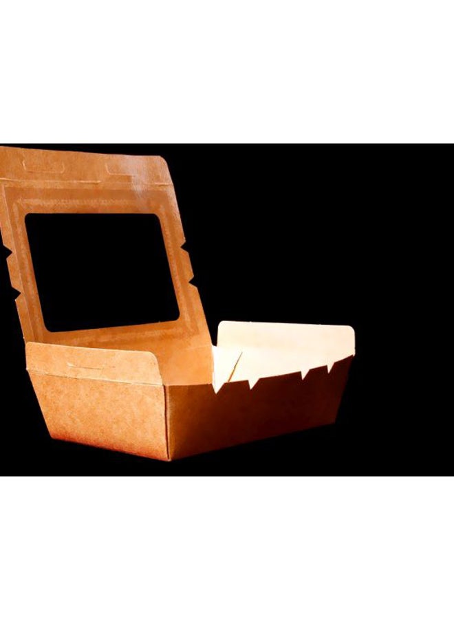 Hotpack Kraft Pe Lnch Box With Window Beige/Clear 180x120x50mm - Image 4