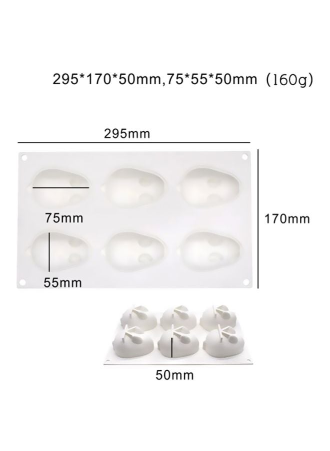 شاربدو قالب كيك سيليكون أبيض 29.5x17x5سم - Image 4