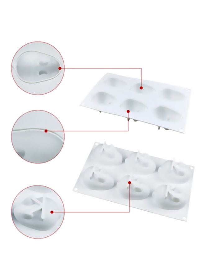 شاربدو قالب كيك سيليكون أبيض 29.5x17x5سم - Image 5