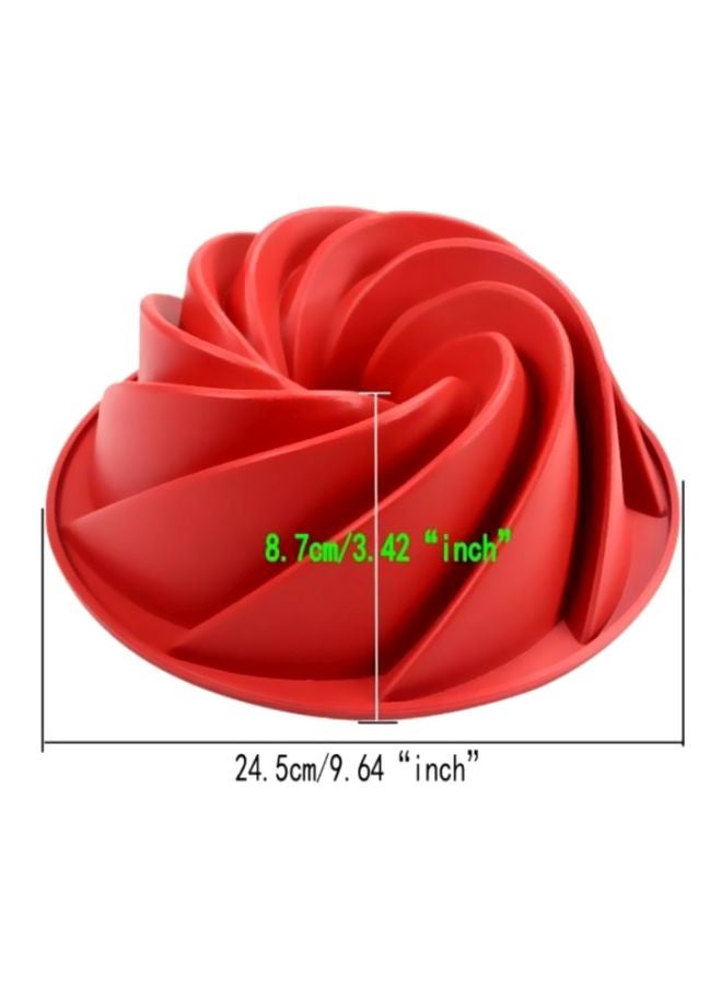 شاربدو قالب كيك بتصميم حلزوني أحمر 24.5x24.5x8.7سم - Image 3