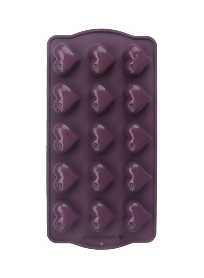 Wonderchef Silicone Heart Chocolate Mould Purple 27x5x27cm - Image 2
