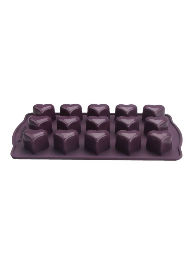 Wonderchef Silicone Heart Chocolate Mould Purple 27x5x27cm - Image 3