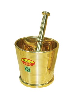Brass Mortar Pestle Set Gold 10centimeter