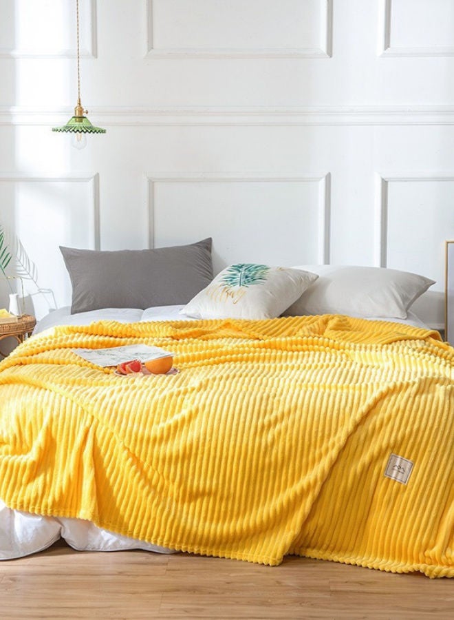 Deals for Less Soft Bed Blanket Fleece Yellow 200x230cm