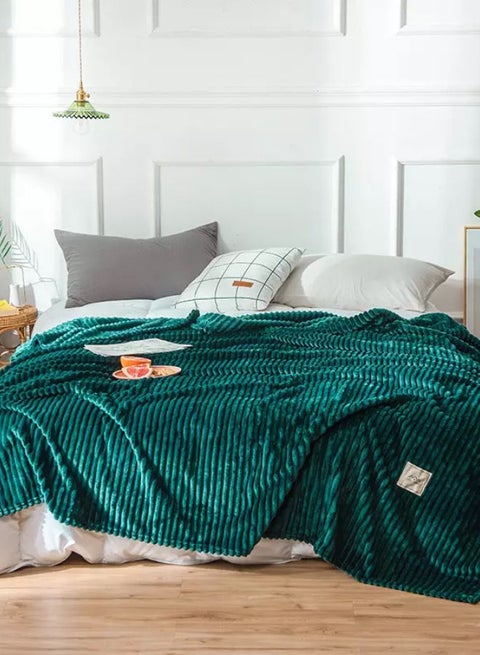 Soft Bed Blanket Fleece Green 200x230cm