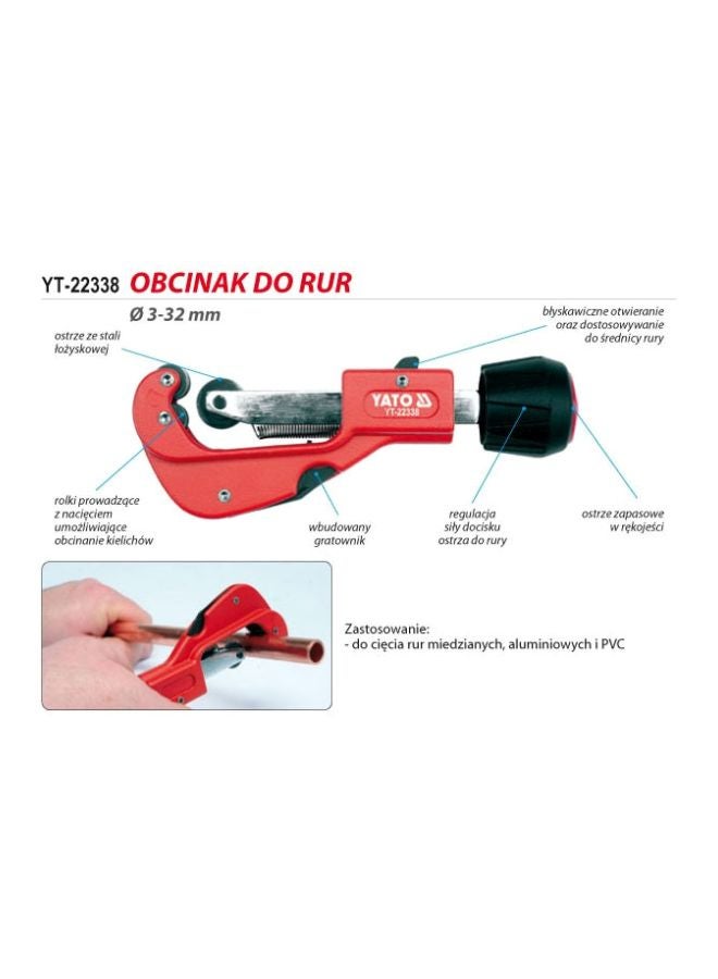 Yato Pipe Cutter Spare Blade Red/Silver 32mm  - Image 5