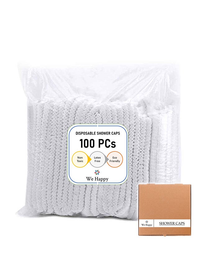 قبعة استحمام عالية الجودة للاستخدام مرة واحدة أبيض Pack of 100 - Image 2
