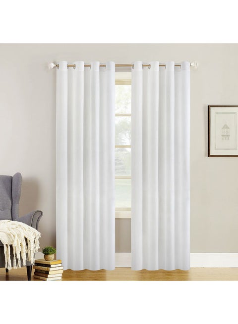2-Piece Kelvin Curtain Set White 140x240cm
