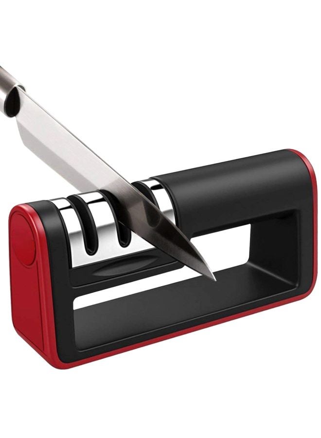 بيوينتي أداة شحذ السكاكين على ثلاث مراحل أسود/ فضي/ أحمر - Image 3