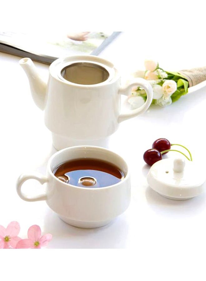 Beauenty 2-Piece Teapot Set White 13x16.5x8.5cm - Image 3