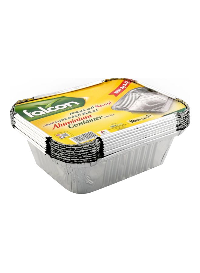 Falcon - 10-Piece Aluminium Food Storage Containers Silver 147x122mm - Image 1