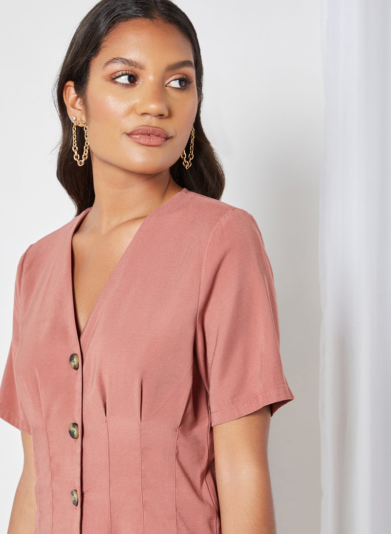 ONLY - Pleat Detailed Playsuit Apple Butter - Image 1