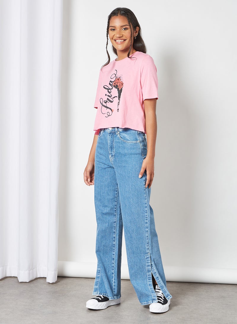 ONLY - Frida Kahlo Graphic T-Shirt Sachet Pink - Image 1