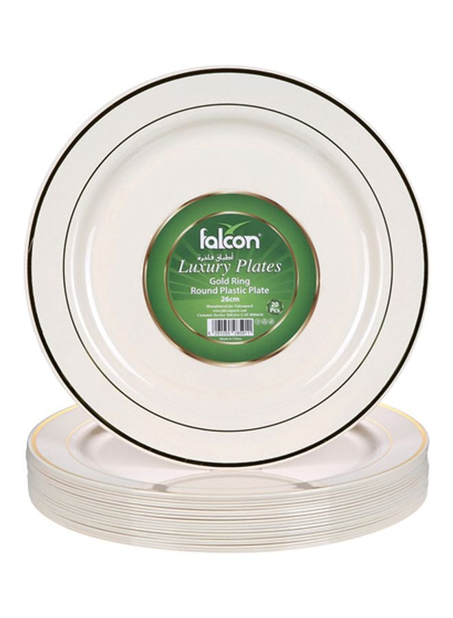 Falcon 20-Piece Gold Ring Round Plate White/Gold 26cm  - Image 2