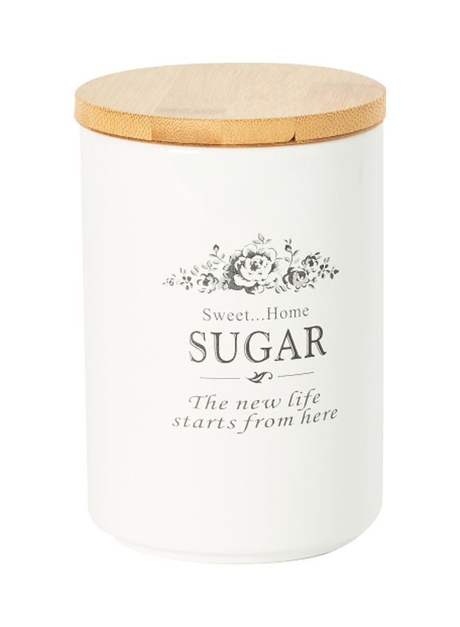 Home Box Sweet Home Sugar Canister White/Black/Beige 13.5x9.5cm  - Image 1