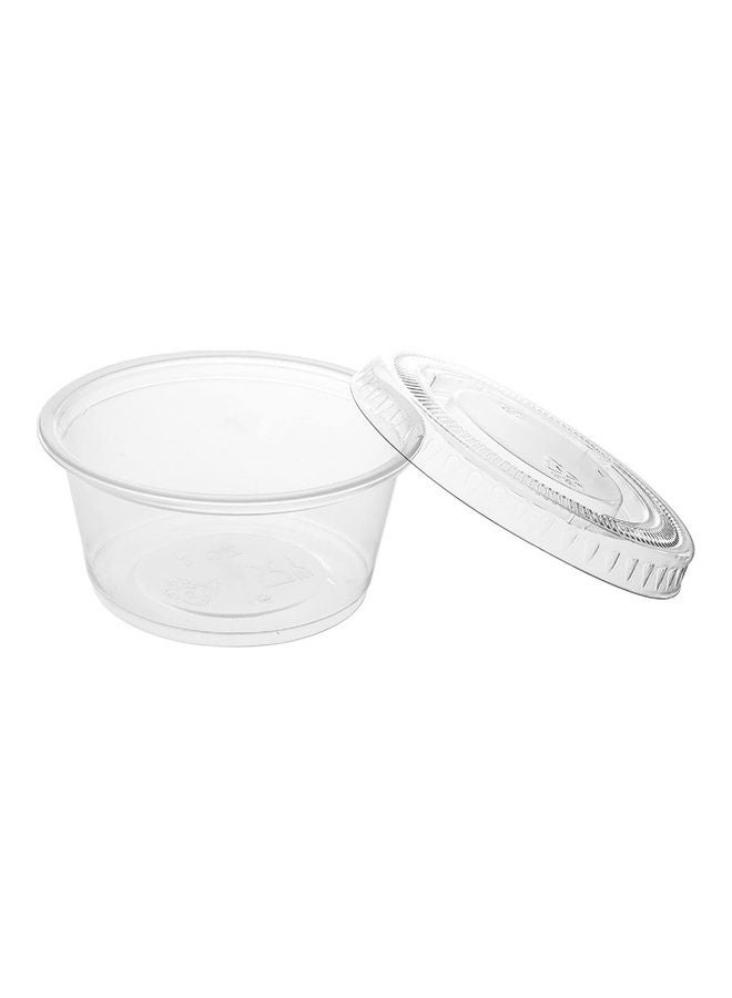 50 Pieces Disposable Plastic Sauce Cups With Lids Clear - Image 2