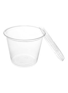 Generic 50 Pieces Disposable Plastic Sauce Cups With Lids Clear  - Image 2