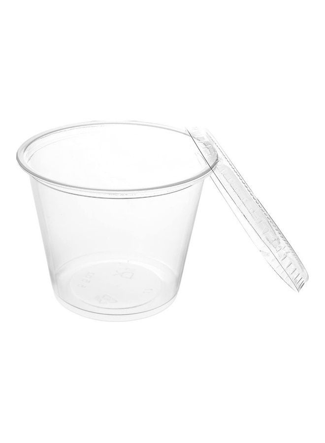 Generic - 50 Pieces Disposable Plastic Sauce Cups With Lids Clear - Image 1