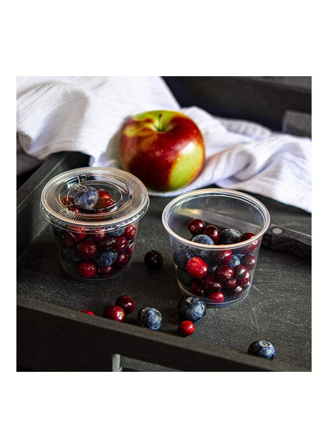 Generic - 50 Pieces Disposable Plastic Sauce Cups With Lids Clear - Image 1