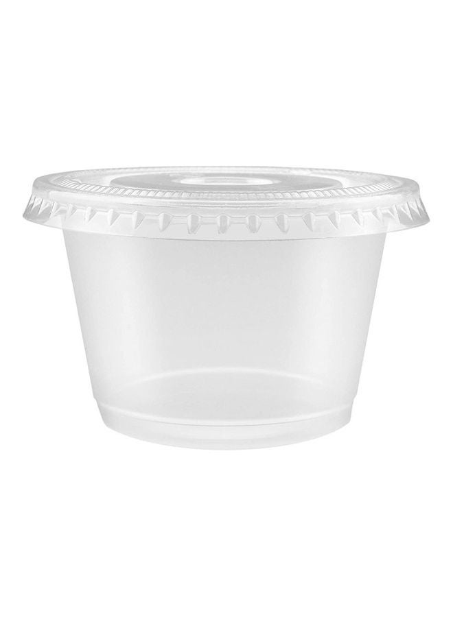 Generic - 50 Pieces Disposable Plastic Sauce Cups With Lids Clear - Image 1