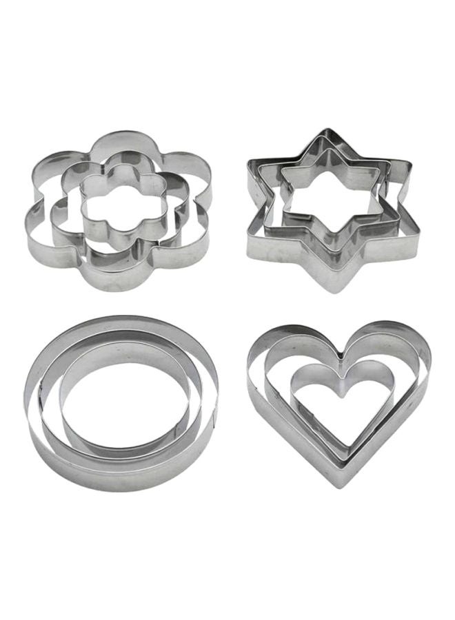 هوم بوكس مجموعة قطاعة بسكويت بيكولوجي، من 12 قطعة فضي - Image 1