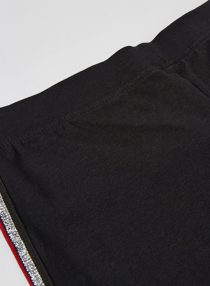 Piazza Italia - Kids/Teen Glitter Side Stripe Leggings Black - Image 1