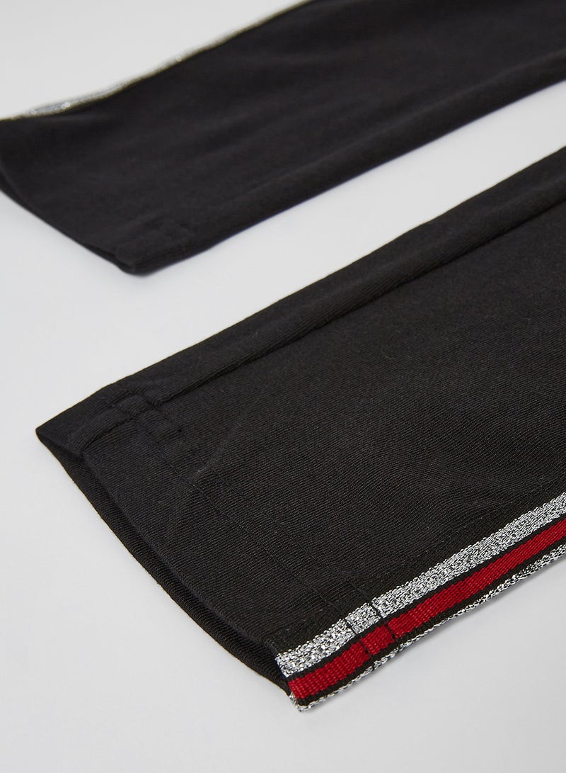 Piazza Italia - Kids/Teen Glitter Side Stripe Leggings Black - Image 1