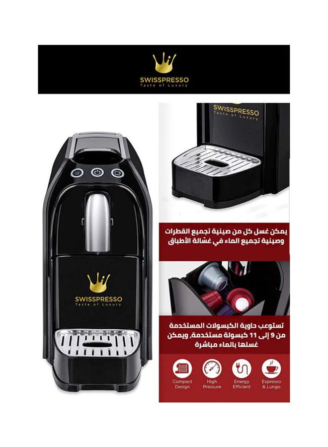 Swisspresso - Nespresso Compatible Coffee Machine 1225.0 W SCMFWHT01 White/Black - Image 1