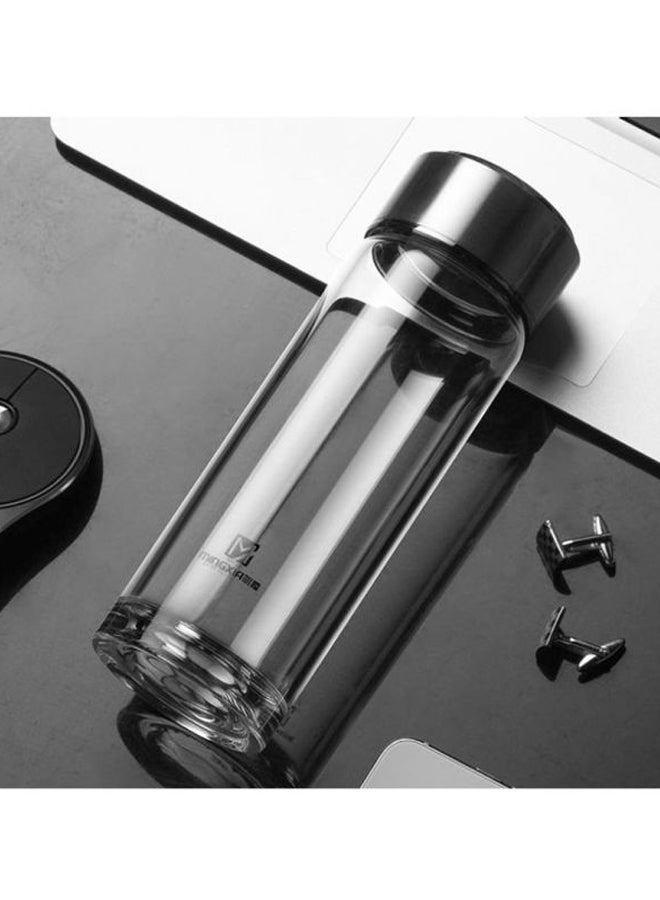 Beauenty Single Layer Portable Water Bottle Silver/Clear - Image 2
