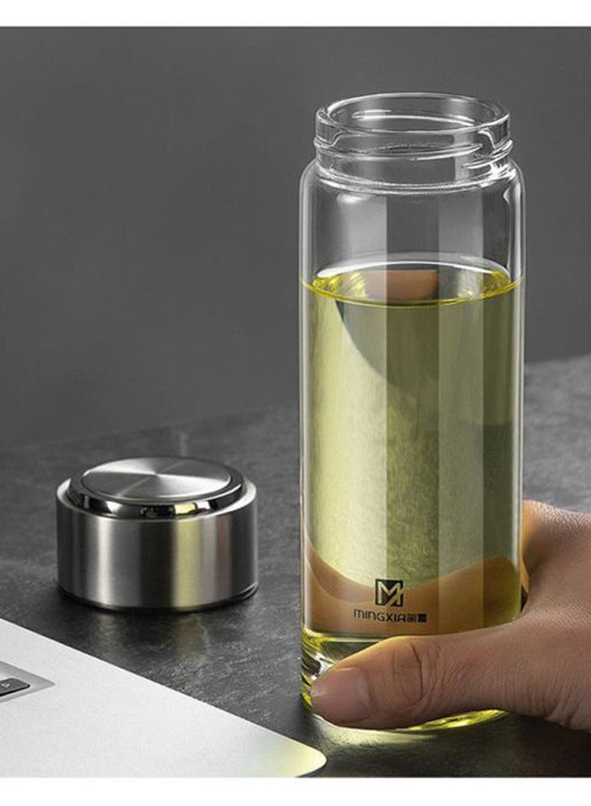 Beauenty Single Layer Portable Water Bottle Silver/Clear - Image 3