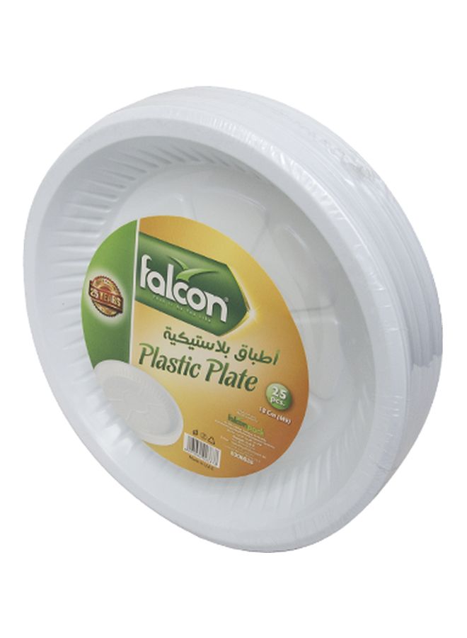 فالكون أطباق مستديرة بلون أبيض من 25 طبقاً أبيض 18سم - Image 3