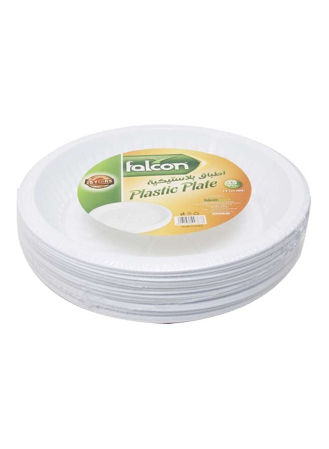 فالكون أطباق مستديرة بلون أبيض من 25 طبقاً أبيض 18سم - Image 4
