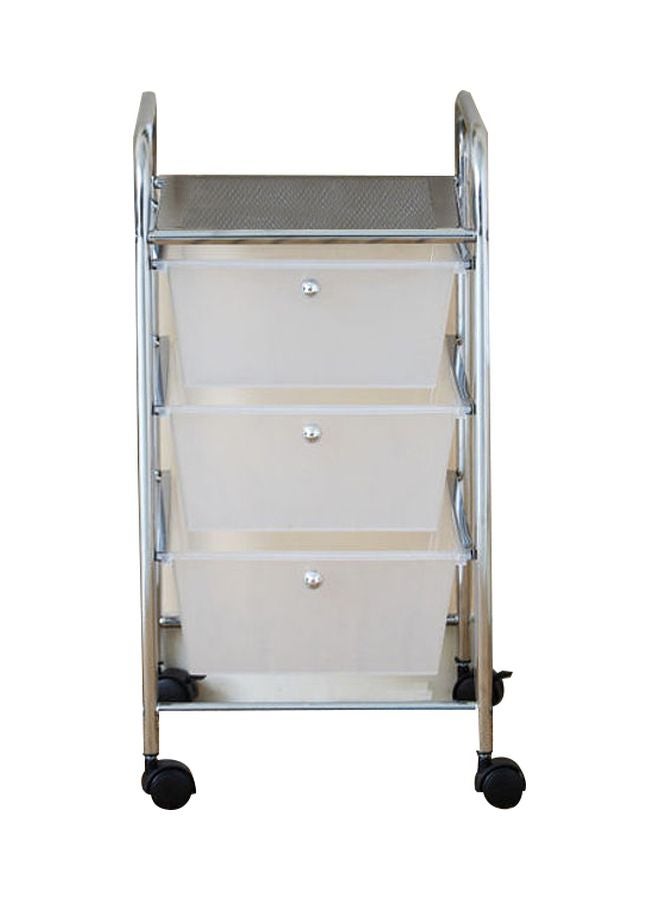 هوم بوكس عربة ترولي متعددة الاستخدامات بـ3 طوابق من آسبن - 32.5x37x62 سم فضي / شفاف 32.5x37x62سم - Image 1