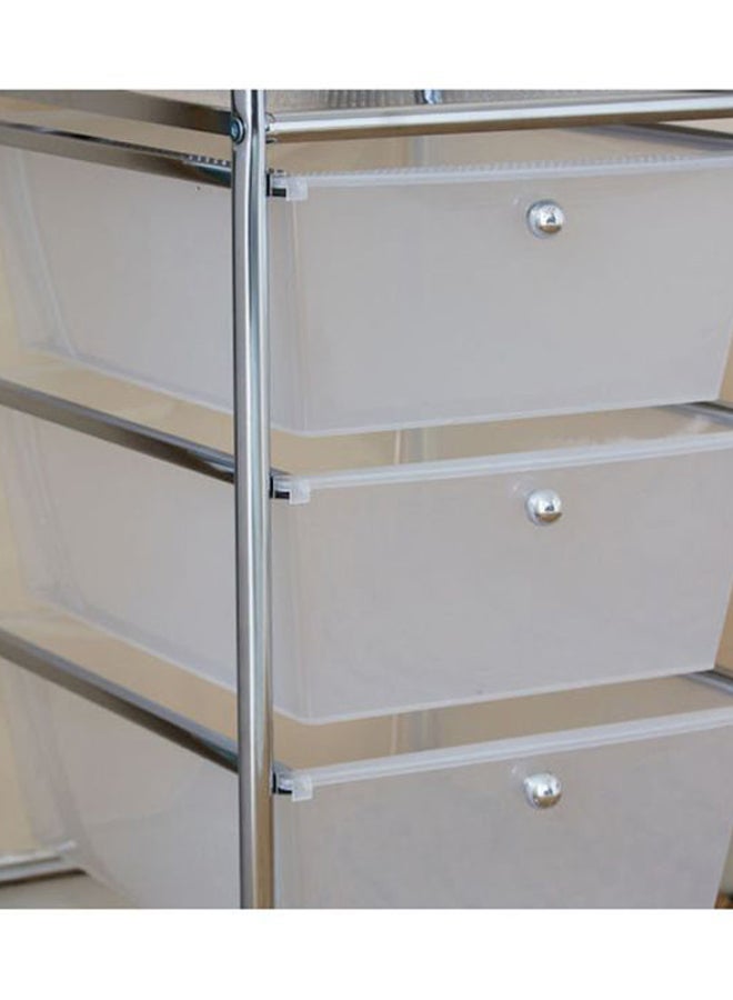 هوم بوكس عربة ترولي متعددة الاستخدامات بـ3 طوابق من آسبن - 32.5x37x62 سم فضي / شفاف 32.5x37x62سم - Image 4