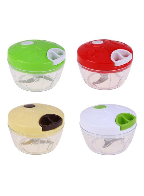 4-Piece Multifunction Food Chopper Multicolour