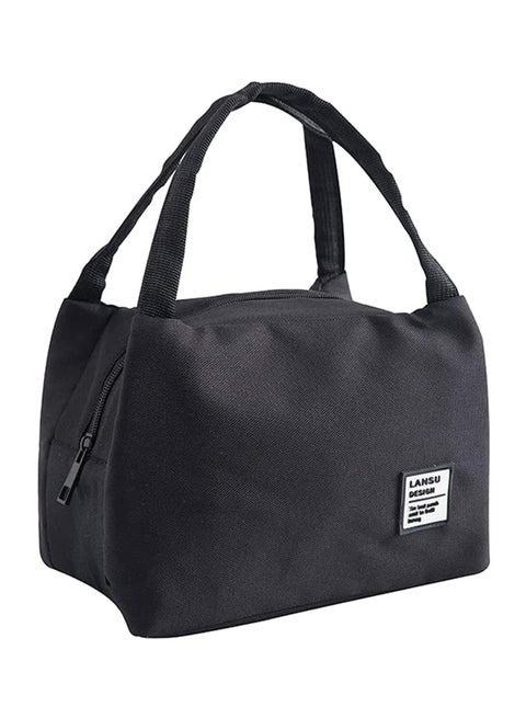 Insulated Thermal Cooler Lunch Bag Oxford Black 18x15x28cm