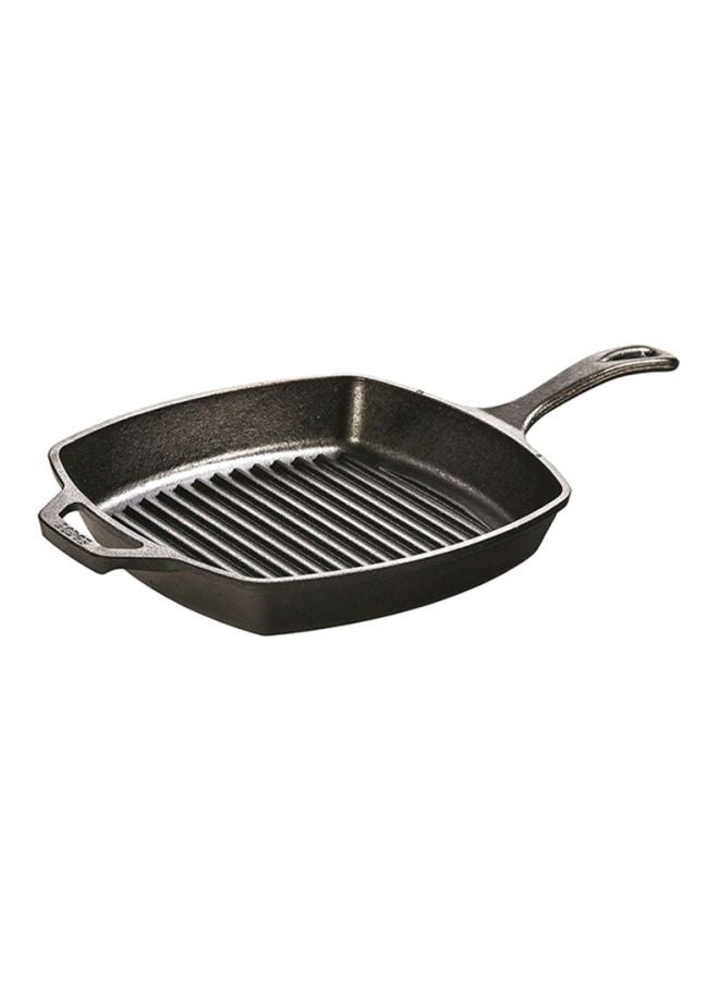 Pre-Seasoned Cast-Iron Square Grill Pan Black 10.5x1.75x10.5inch - v1621424794/N14440103A_1