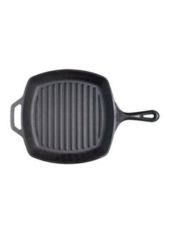 LODGE Pre-Seasoned Cast-Iron Square Grill Pan Black 10.5x1.75x10.5inch  - Image 2