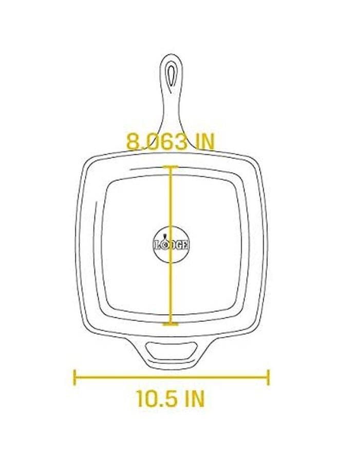 Pre-Seasoned Cast-Iron Square Grill Pan Black 10.5x1.75x10.5inch - v1621424794/N14440103A_8