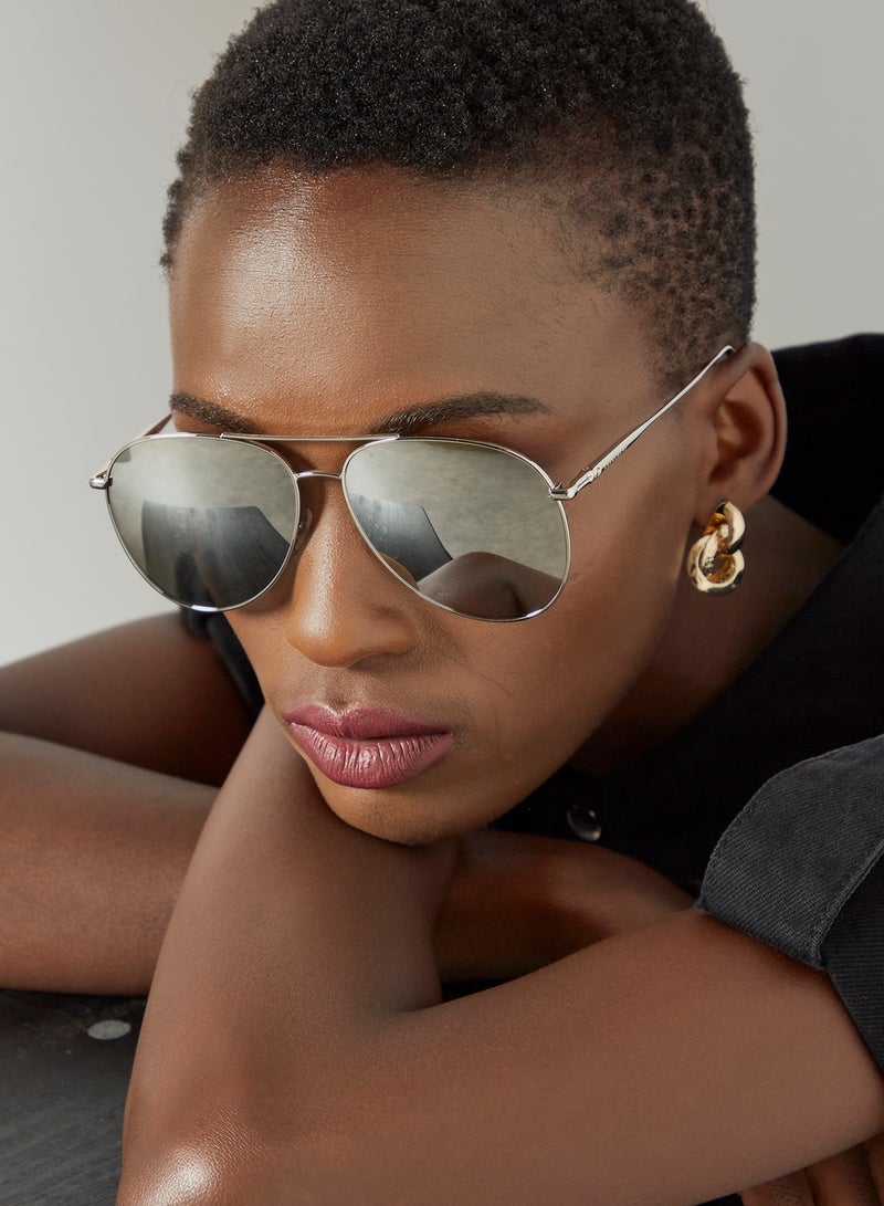 لونج شامب نظّارة شمسيّة آفياتور بإطار معدني كامل الحواف - مقاس العدسة: 59 مم للنساء - Image 5