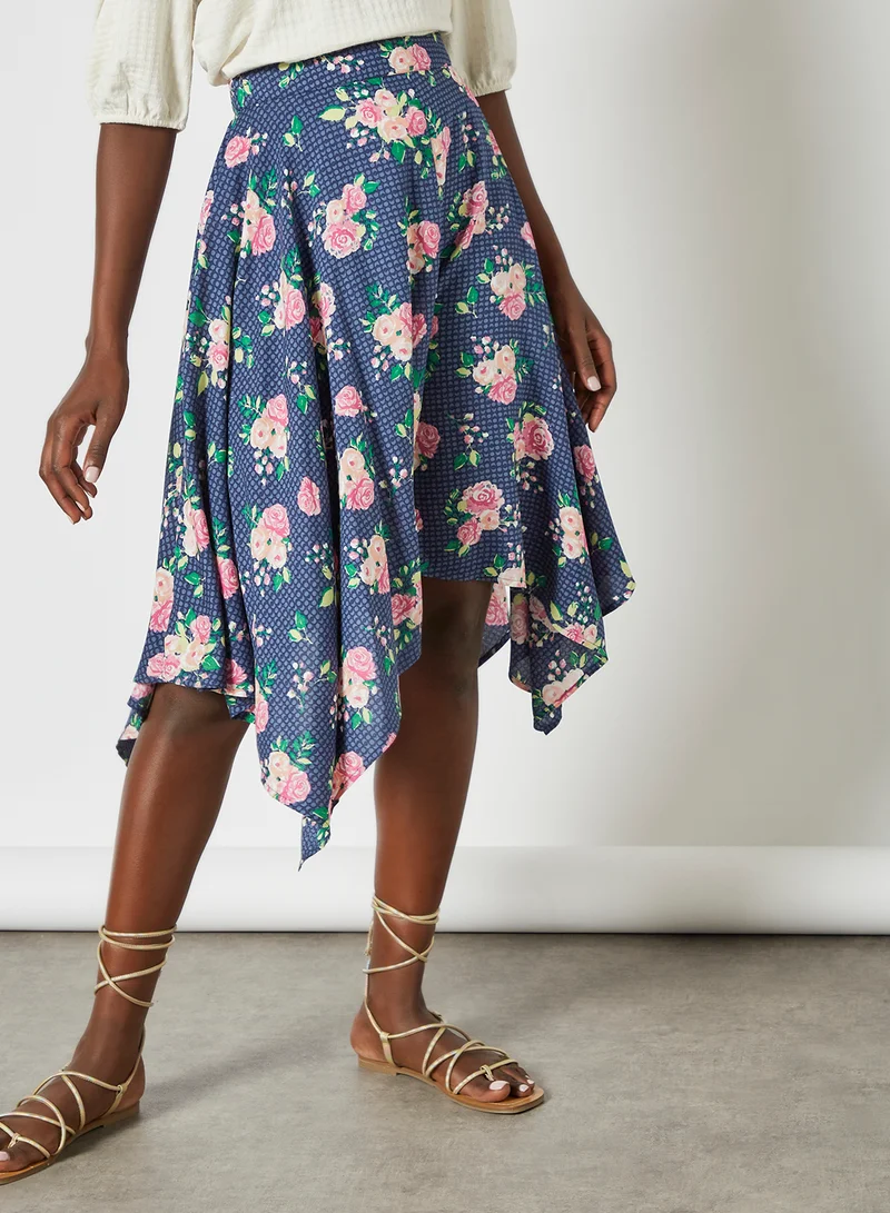 Aila Casual Floral Flared Skirt