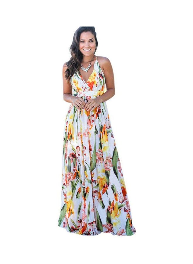 All-Over Printed V-Neck Maxi Dress Multicolour - Image 1