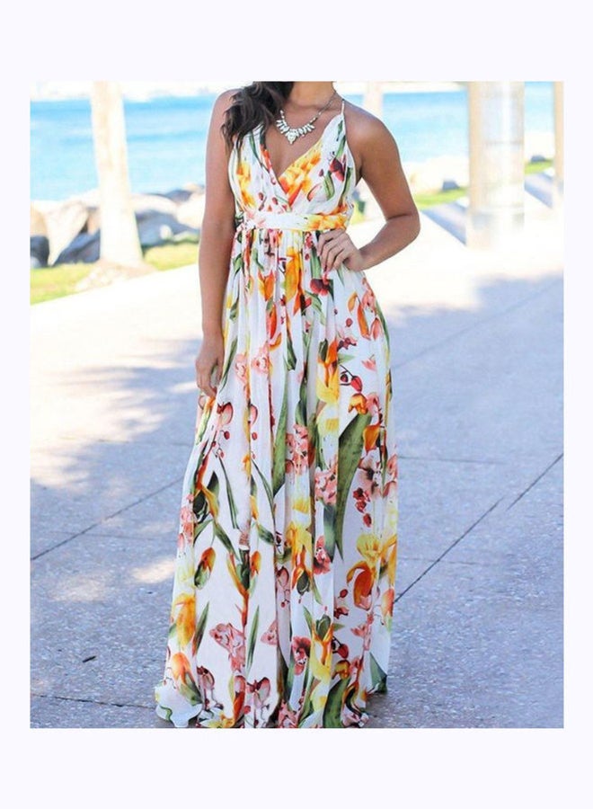 All-Over Printed V-Neck Maxi Dress Multicolour - Image 2