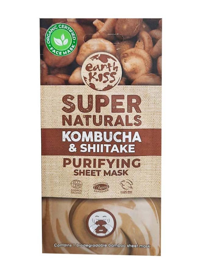 EARTH KISS Super Naturals Kombucha & Shiitake Purifying Sheet Mask 10grams  - Image 1